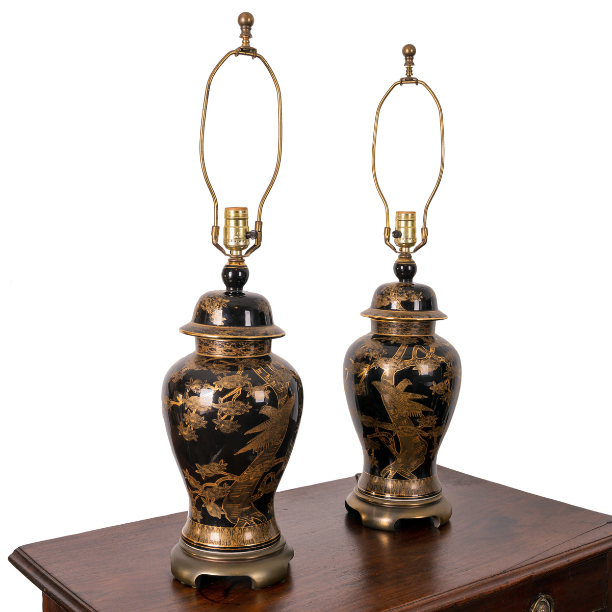 Vintage Japanese Ginger Jar Lamps A Pair A.W. Johnston & Co.