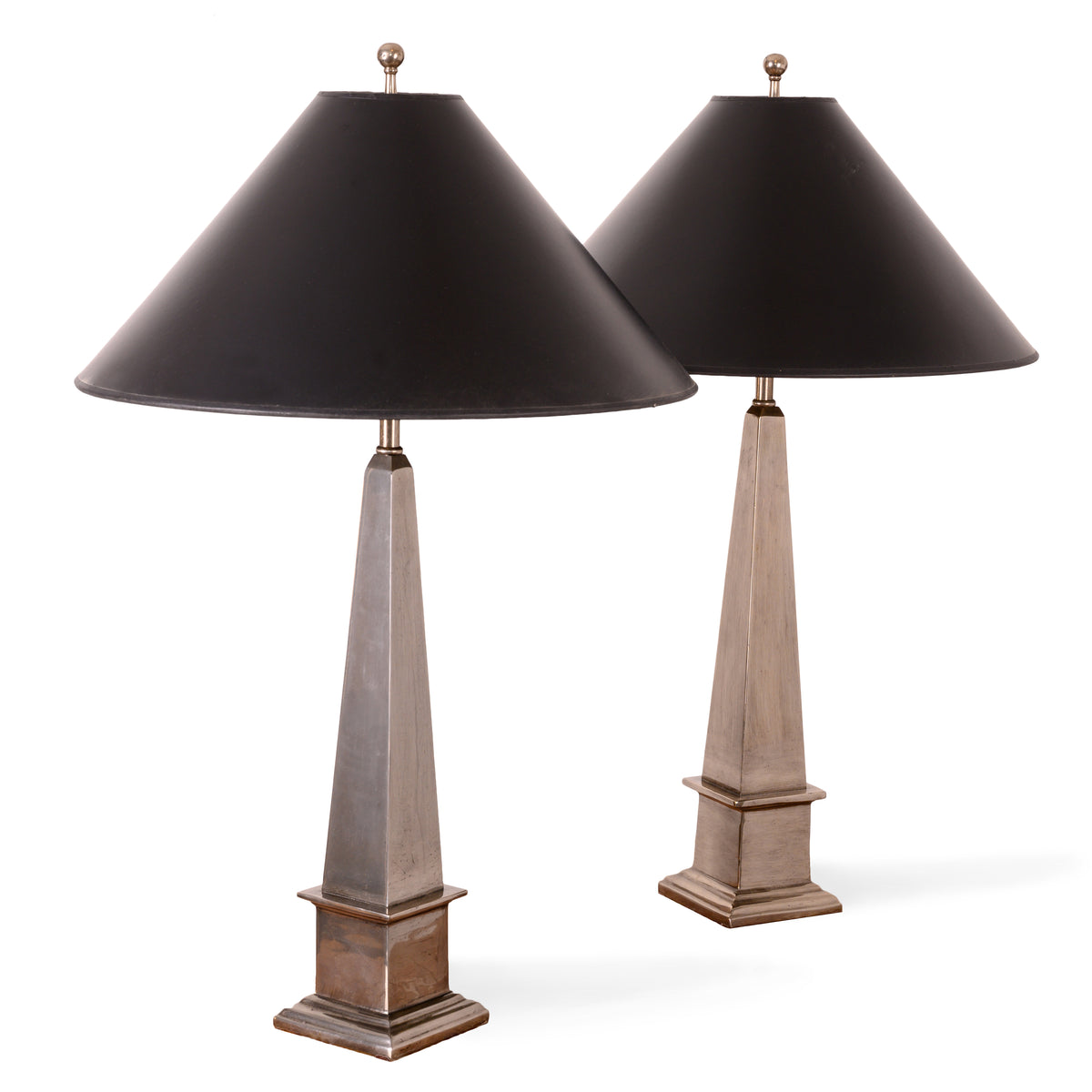 Maitland-Smith Silver Obelisk Lamps – A.W. Johnston & Co.