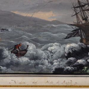 Camillo de Vito, View from Naples Pier, Gouache, c.1820s