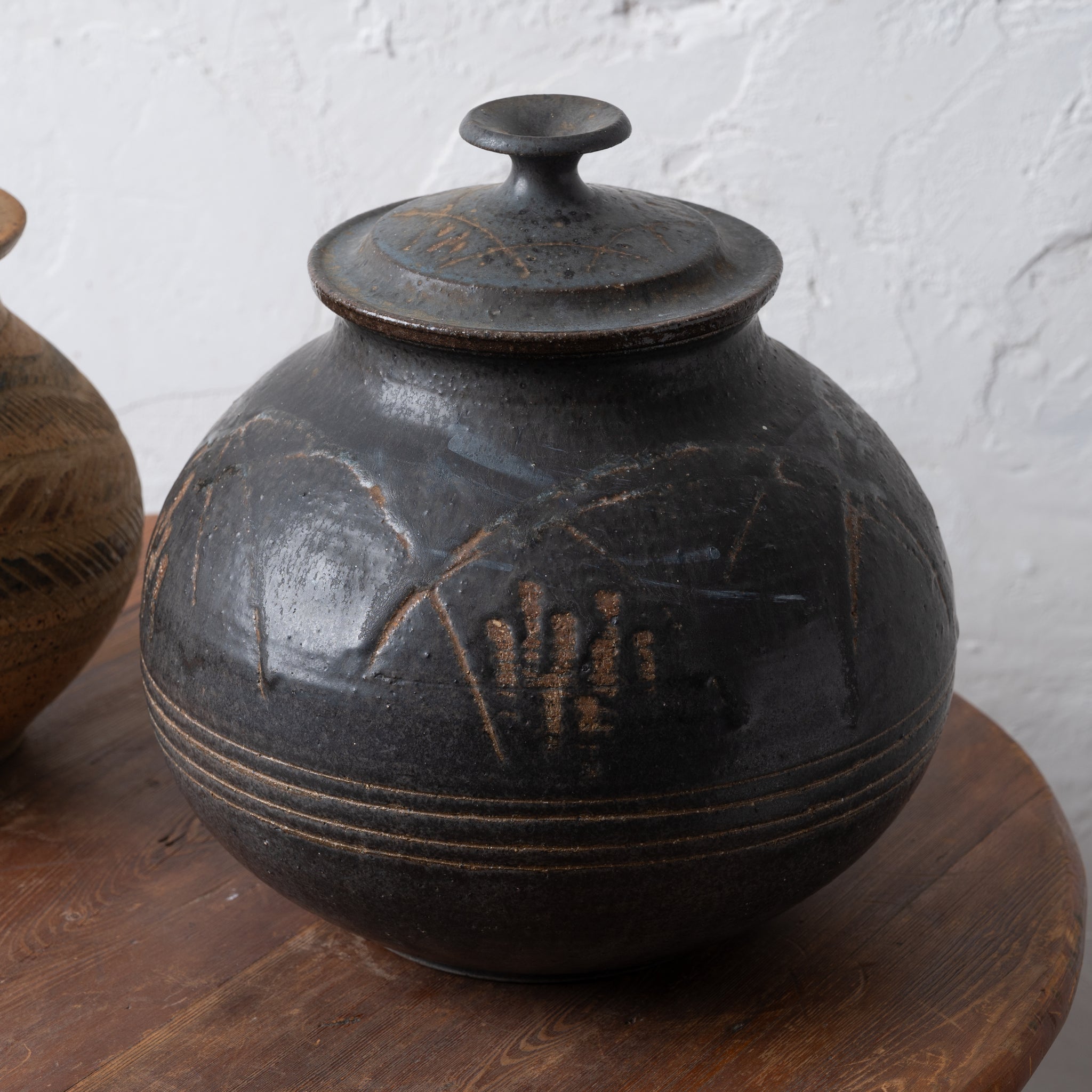 Charles Counts Pottery Lidded Jars - A Pair