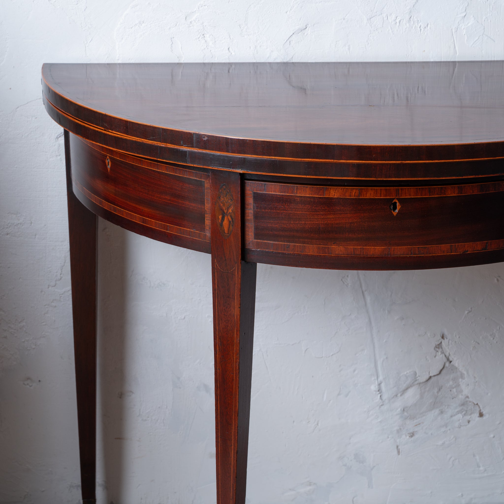 George III Mahogany Demilune Games Table