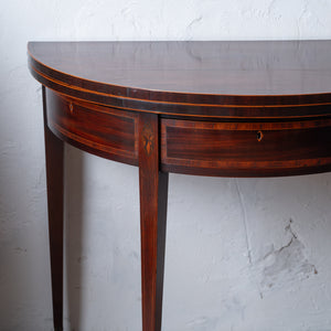 George III Mahogany Demilune Games Table