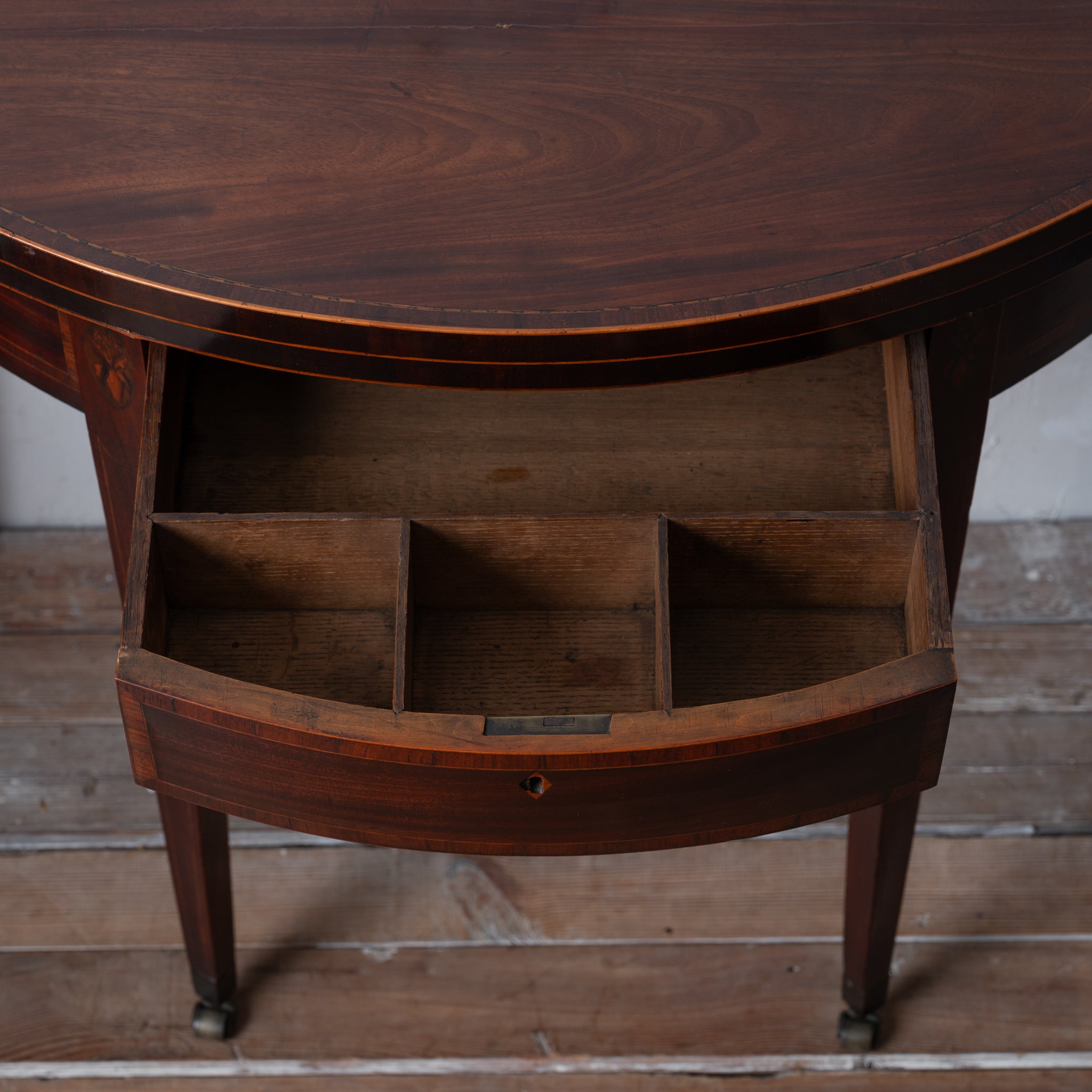 George III Mahogany Demilune Games Table