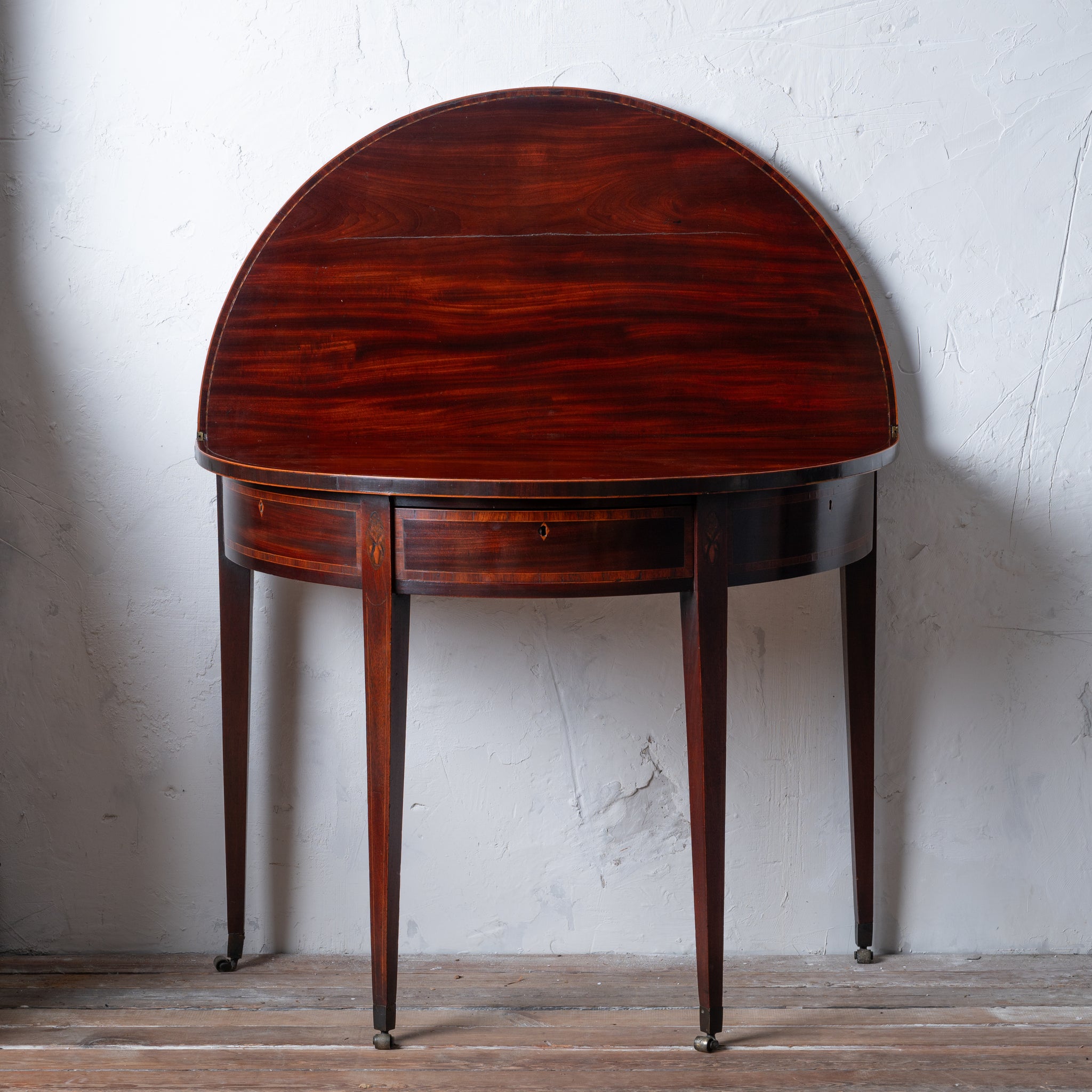 George III Mahogany Demilune Games Table