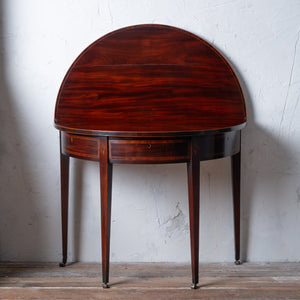 George III Mahogany Demilune Games Table
