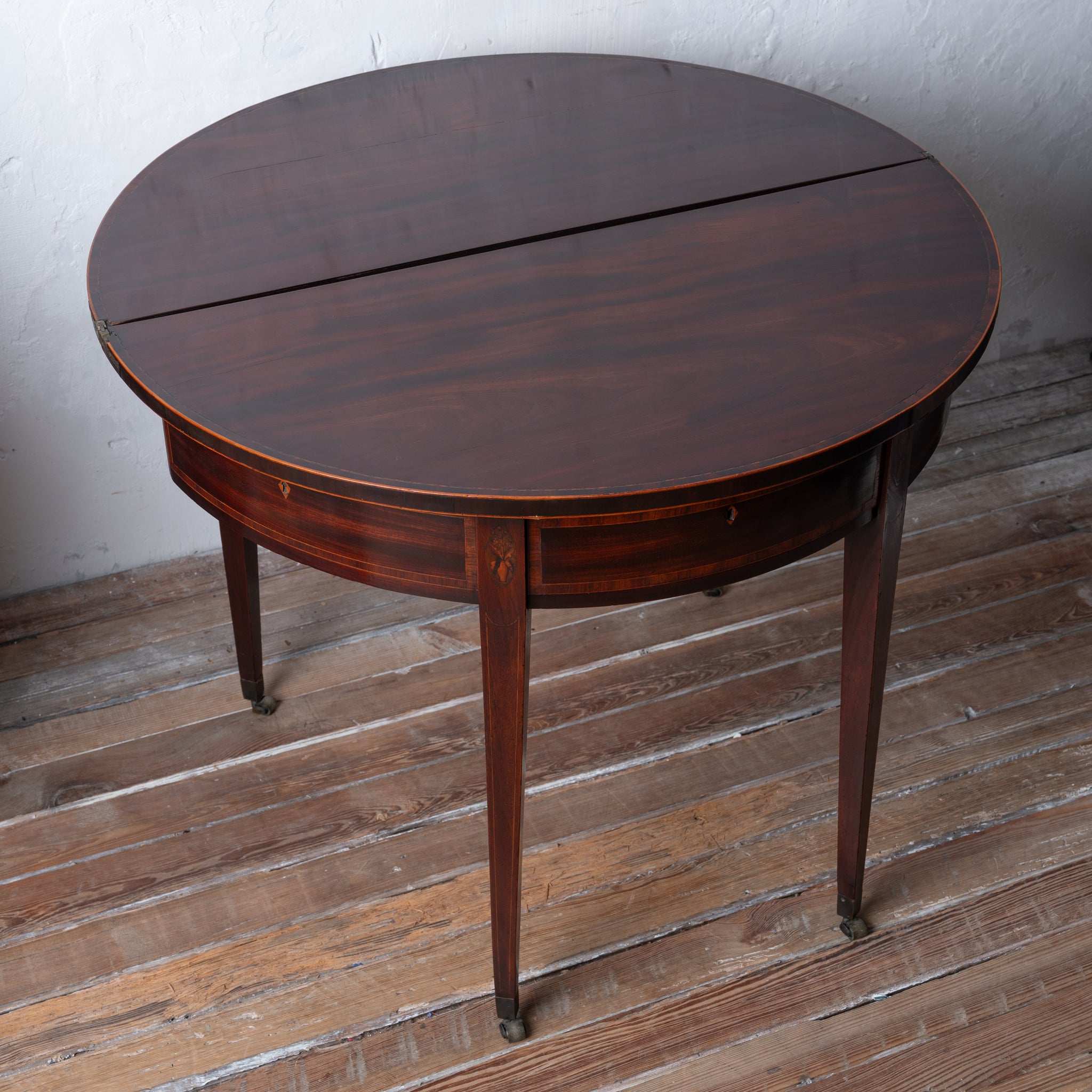 George III Mahogany Demilune Games Table