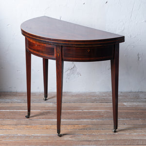 George III Mahogany Demilune Games Table