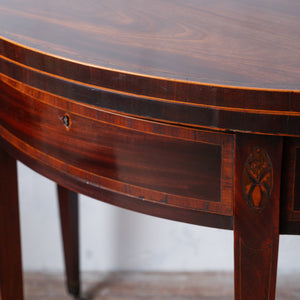 George III Mahogany Demilune Games Table