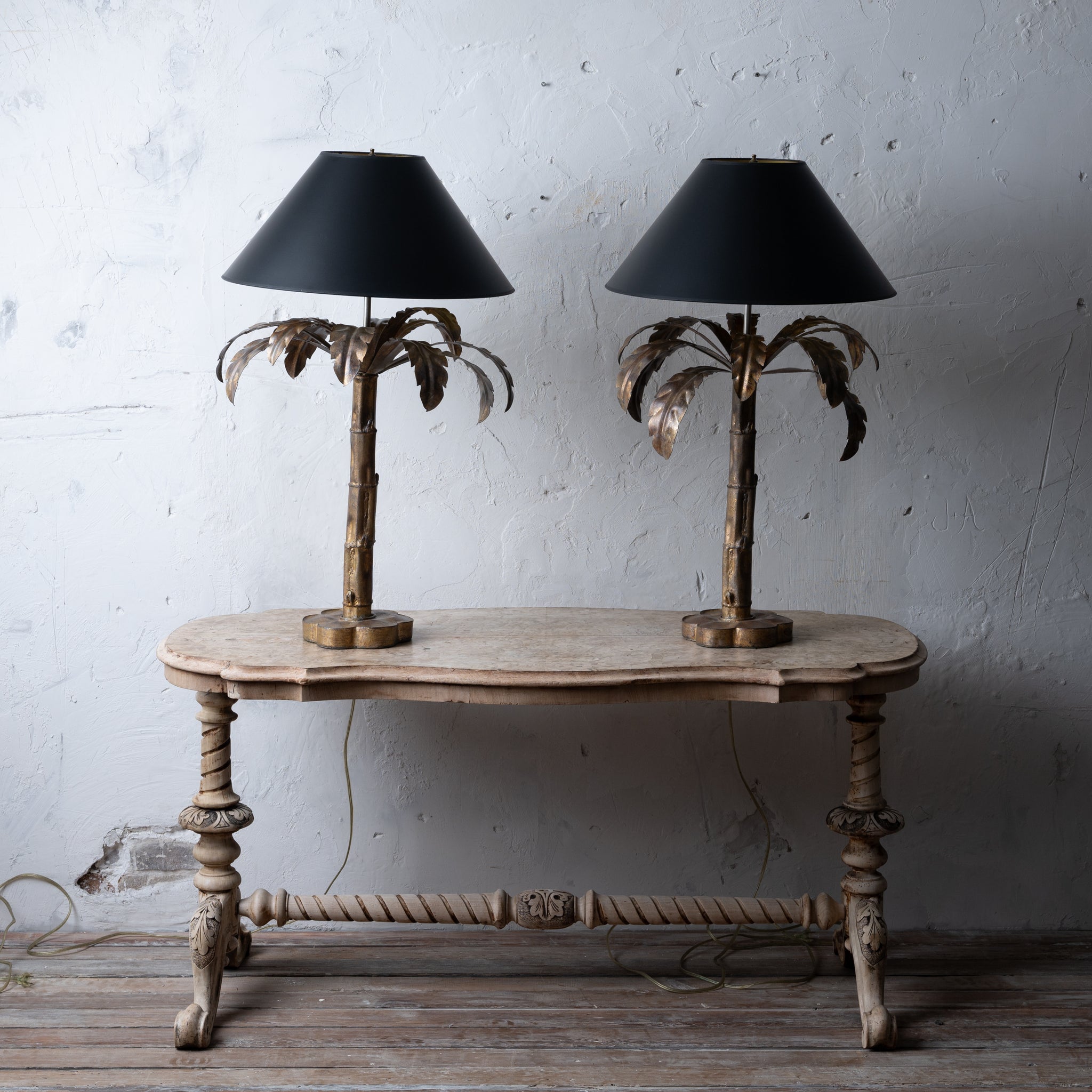 Niermann Weeks Palm Tree Table Lamps - A Pair