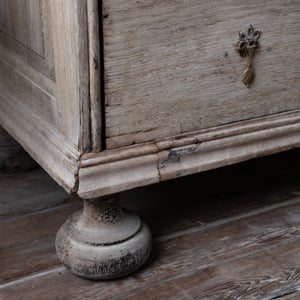 Bleached English Oak Chest, 18th Century