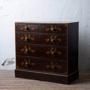 Painted Scottish Stag & Thistle Chest, c.1870s