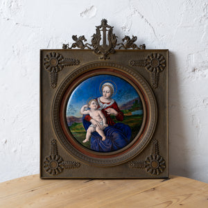 Théophile Soyer - Madonna Painting on Copper