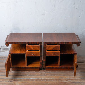 Italian Art Deco Walnut Night Stands, 1930s