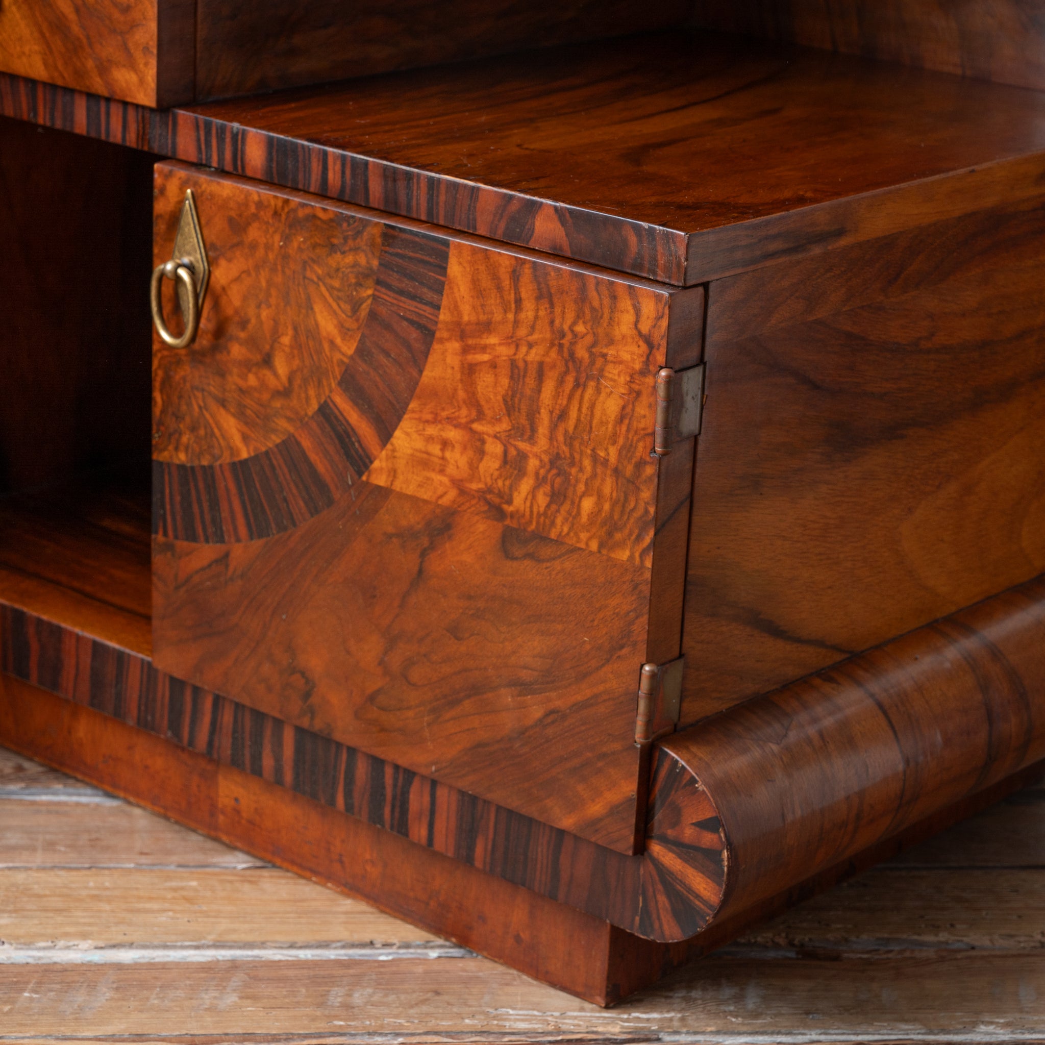 Italian Art Deco Walnut Night Stands, 1930s