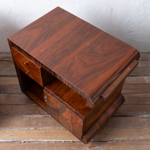 Italian Art Deco Walnut Night Stands, 1930s
