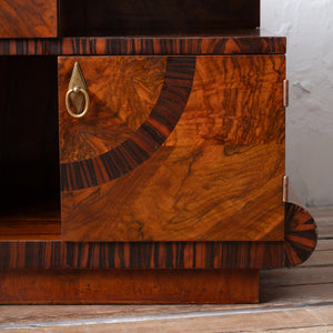 Italian Art Deco Walnut Night Stands, 1930s
