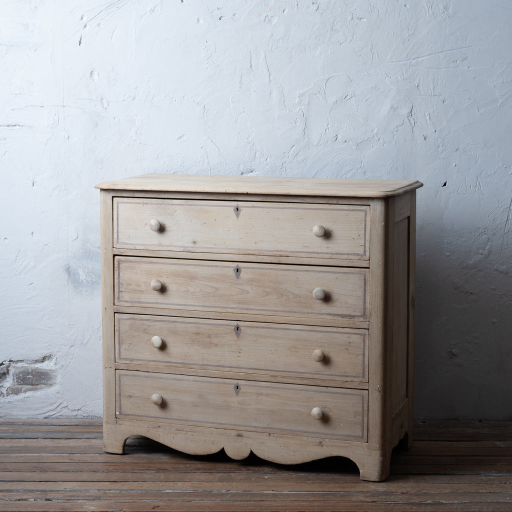 Bleached Pine Chest of Drawers, American, 19th Century