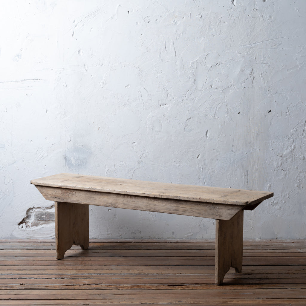 An American Primitive Bleached Bucket Bench, 19th Century