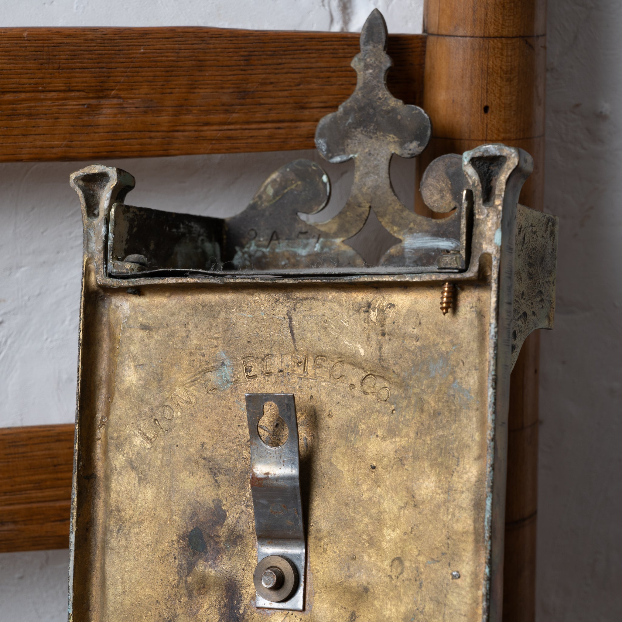 Lion Elec. Tudor Style Brass Sconces, 1920s