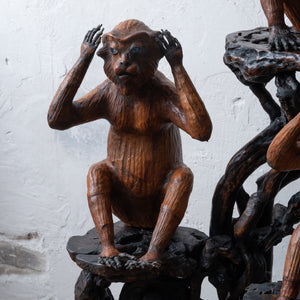 Three Wise Monkeys Leather Sculptures