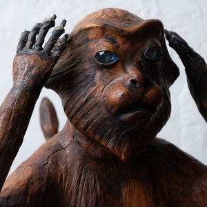 Three Wise Monkeys Leather Sculptures