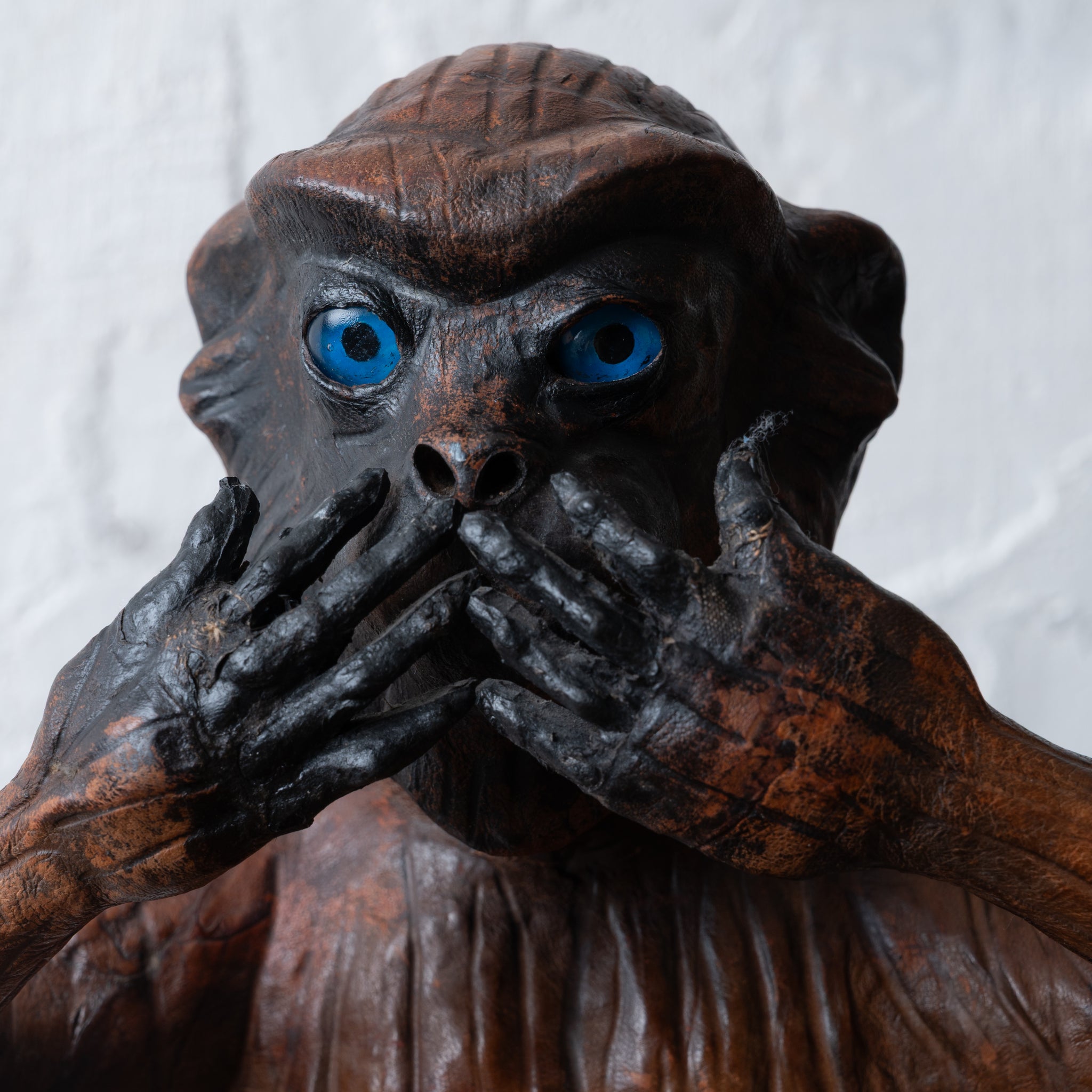 Three Wise Monkeys Leather Sculptures