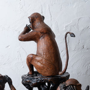 Three Wise Monkeys Leather Sculptures