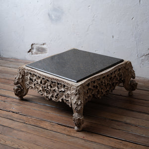 Anglo-Indian Carved Granite Top Coffee Table