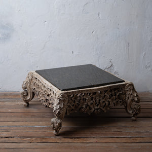 Anglo-Indian Carved Granite Top Coffee Table