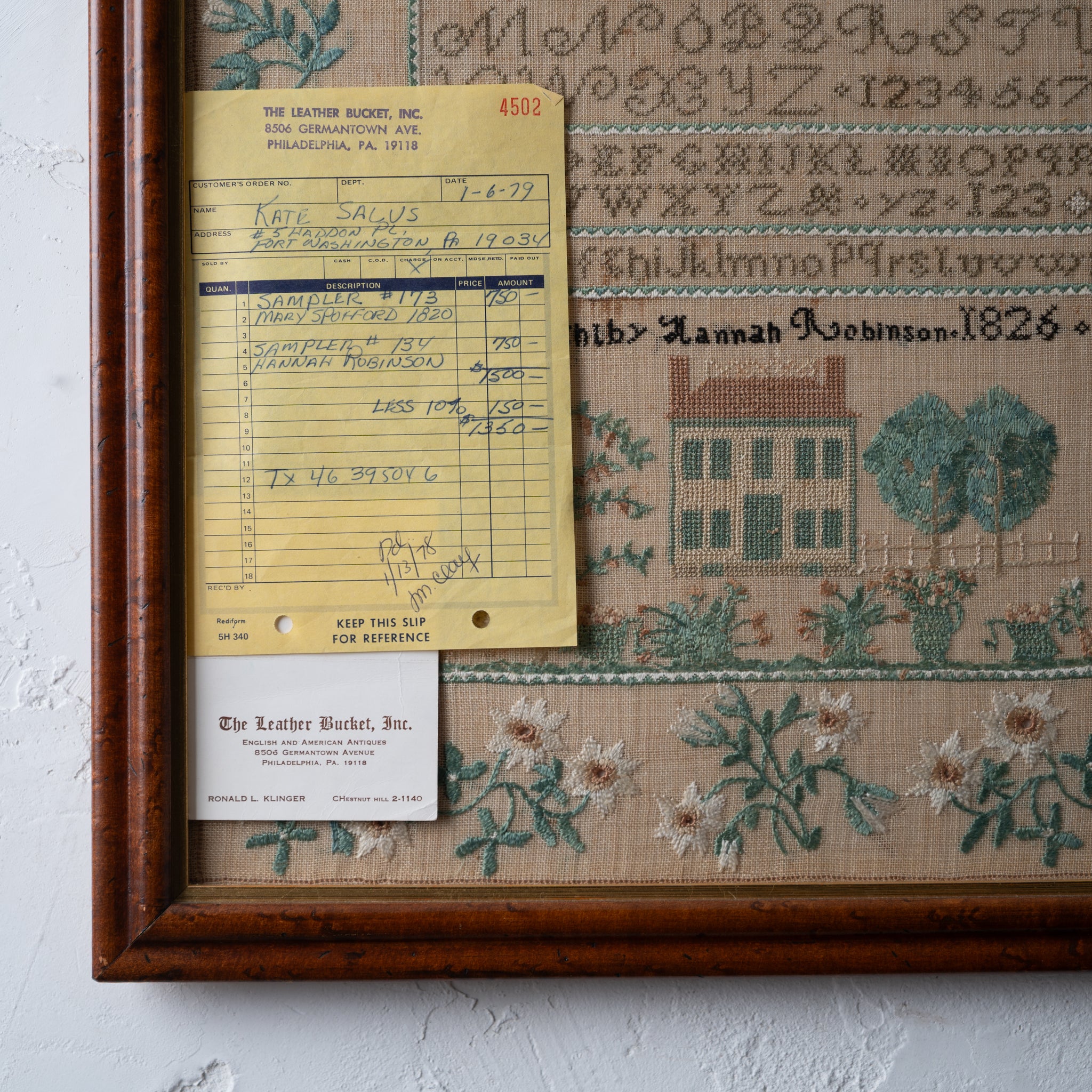 Needlework Sampler, Philadelphia, 1826