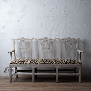 Bleached George III Triple Chair-Back Settee, 19th Century