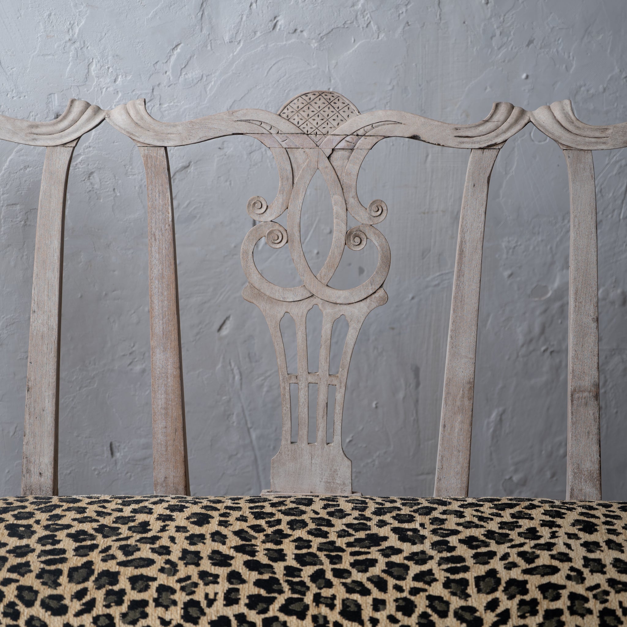 Bleached George III Triple Chair-Back Settee, 19th Century