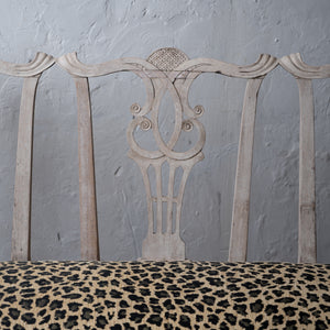 Bleached George III Triple Chair-Back Settee, 19th Century
