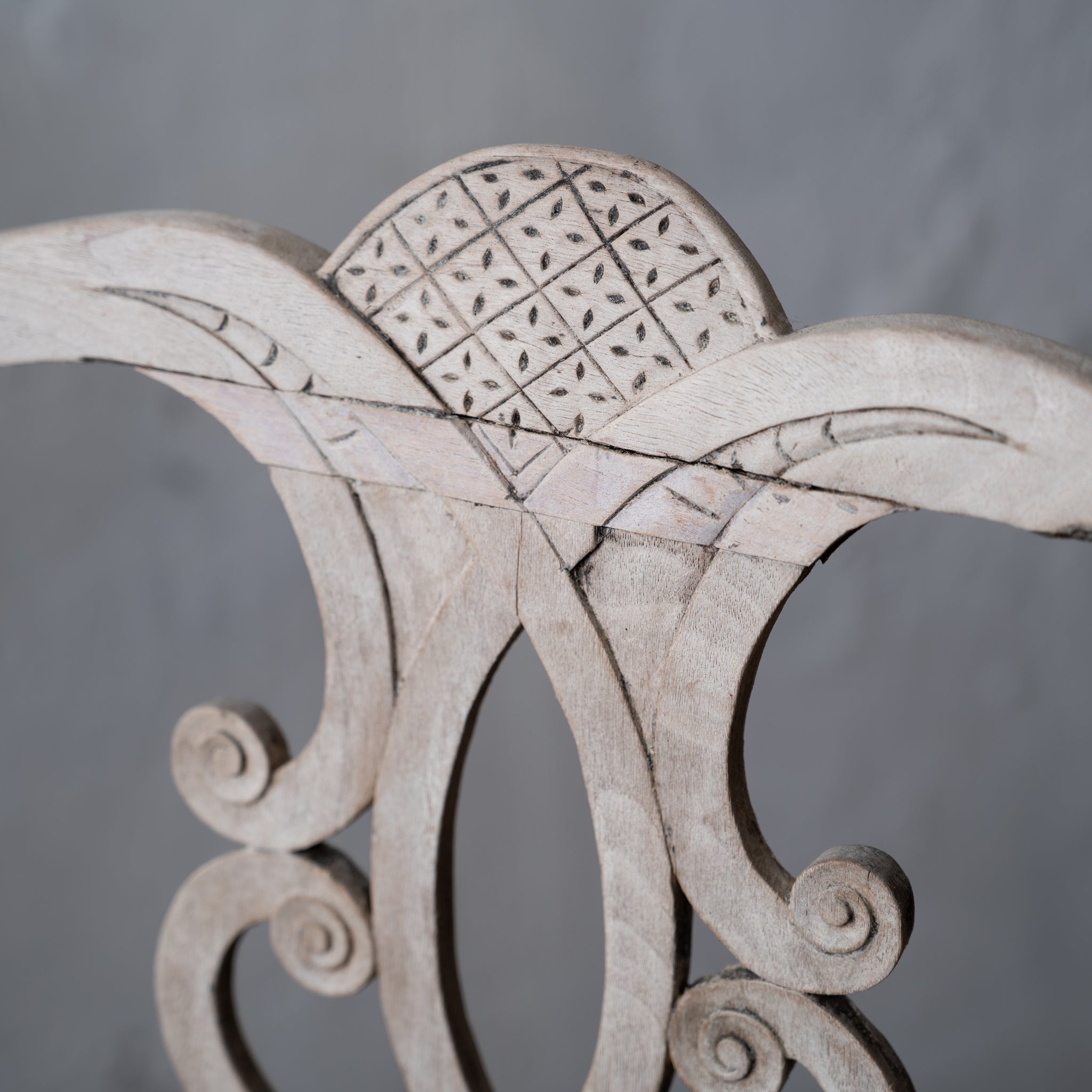 Bleached George III Triple Chair-Back Settee, 19th Century