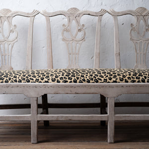Bleached George III Triple Chair-Back Settee, 19th Century