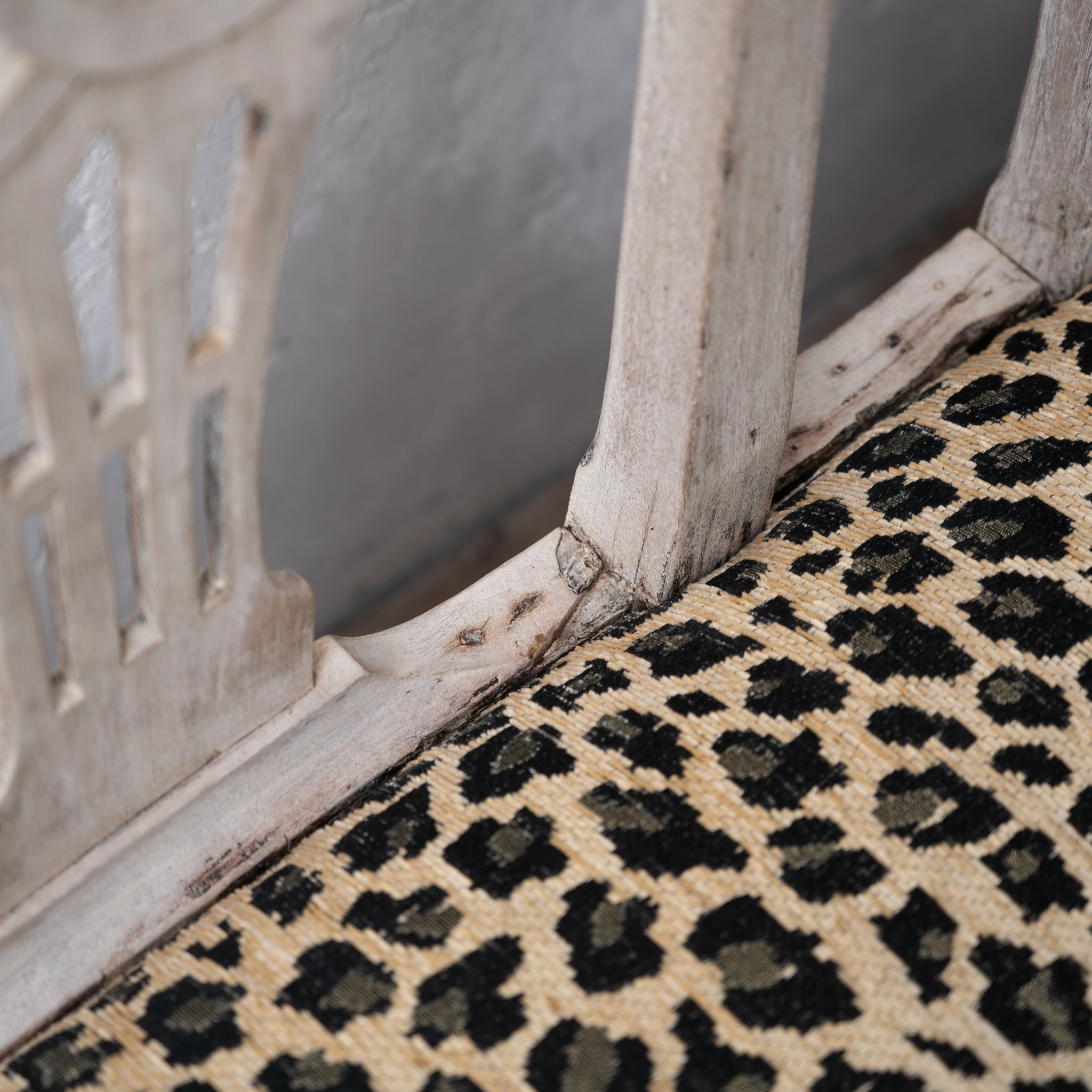 Bleached George III Triple Chair-Back Settee, 19th Century