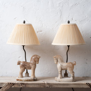 Alabaster Horse Lamps, c.1950