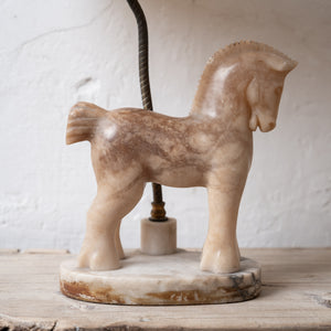 Alabaster Horse Lamps, c.1950