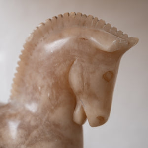 Alabaster Horse Lamps, c.1950