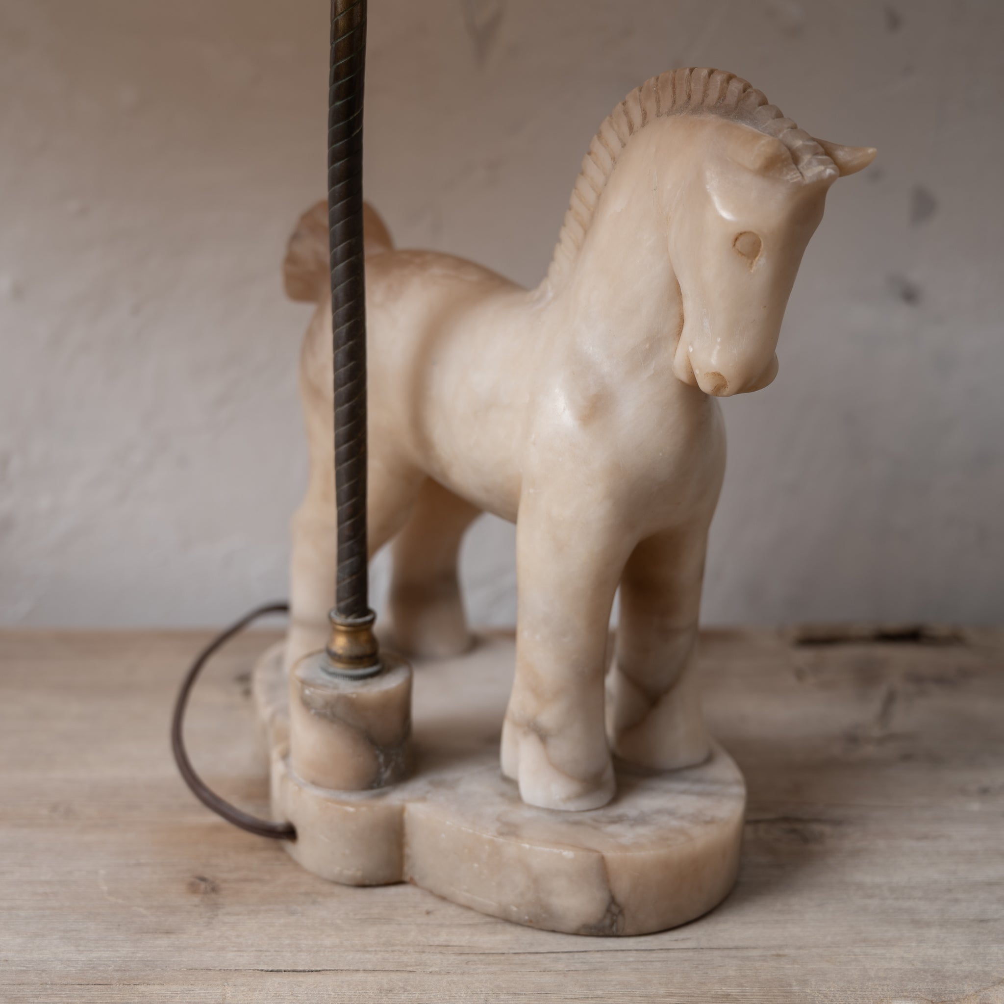 Alabaster Horse Lamps, c.1950