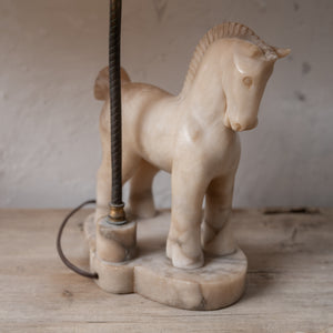 Alabaster Horse Lamps, c.1950