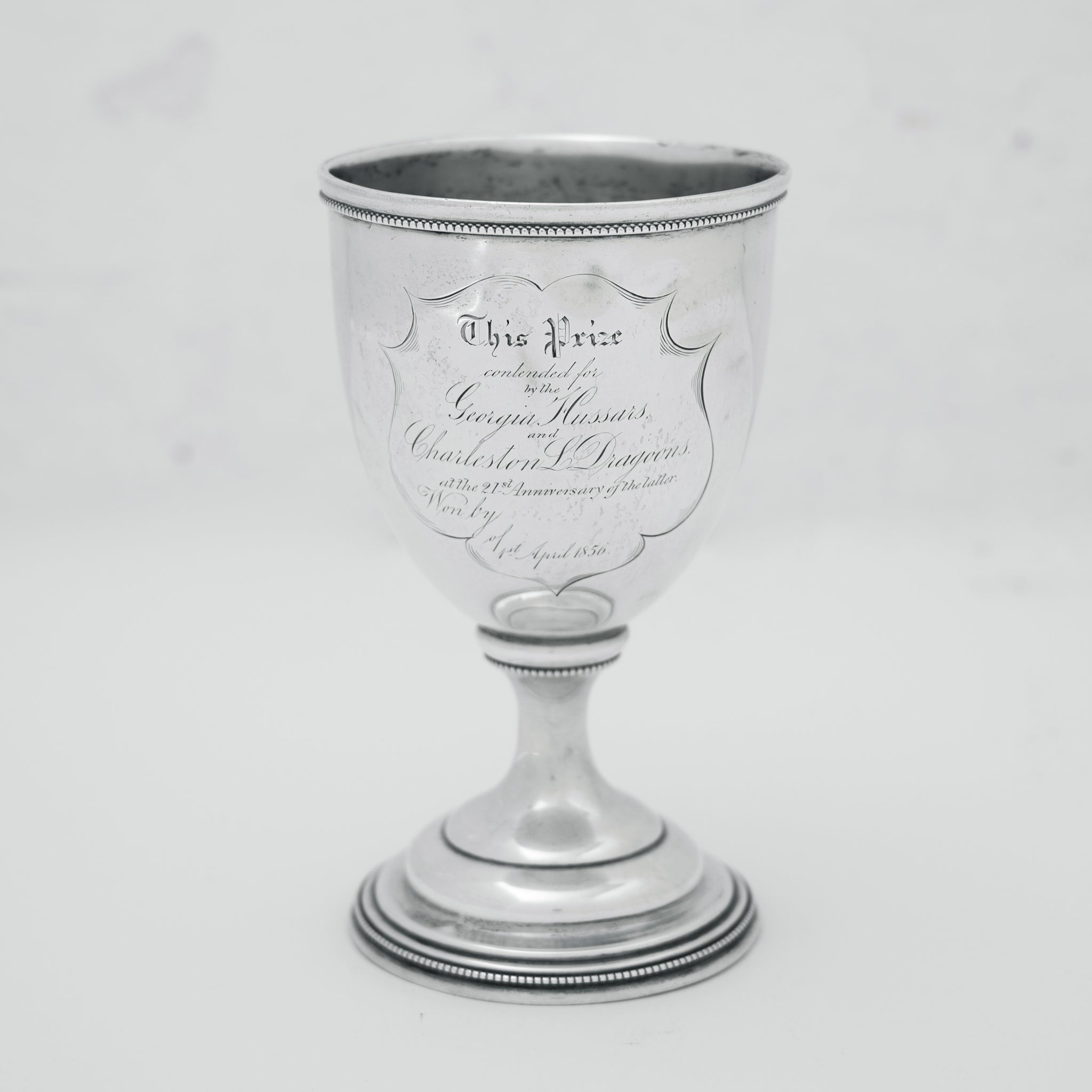Historic Charleston Silver Goblet - Light Dragoons vs Georgia Hussars, 1856