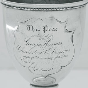 Historic Charleston Silver Goblet - Light Dragoons vs Georgia Hussars, 1856