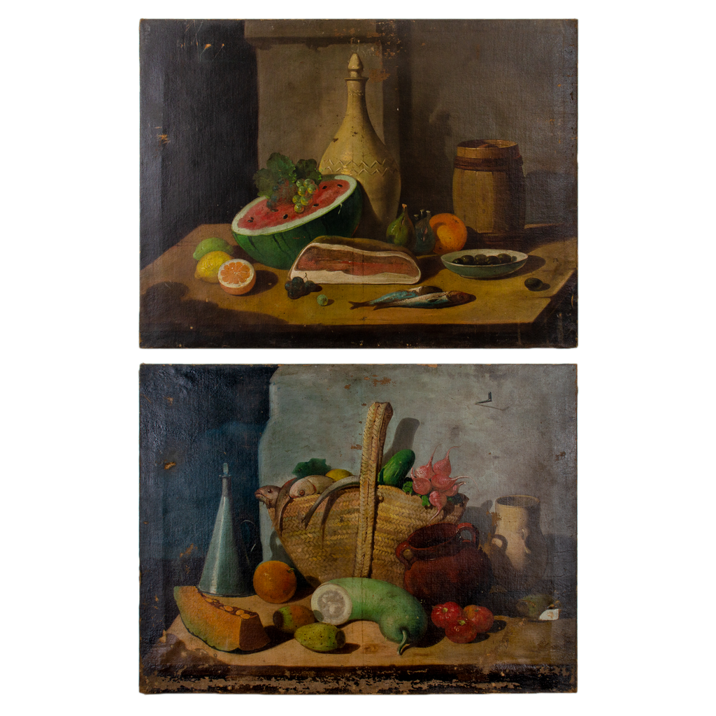 A Pair of Spanish School Still Life Paintings, 19th Century