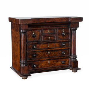 Scottish Miniature Burl Wood Chest of Drawers, 1863