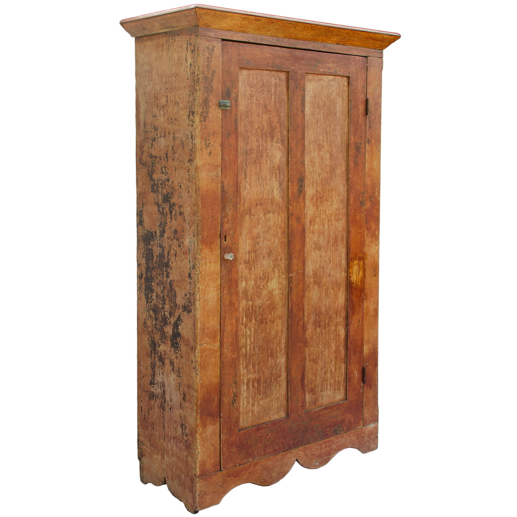 Early Primitive Painted Pine Armoire