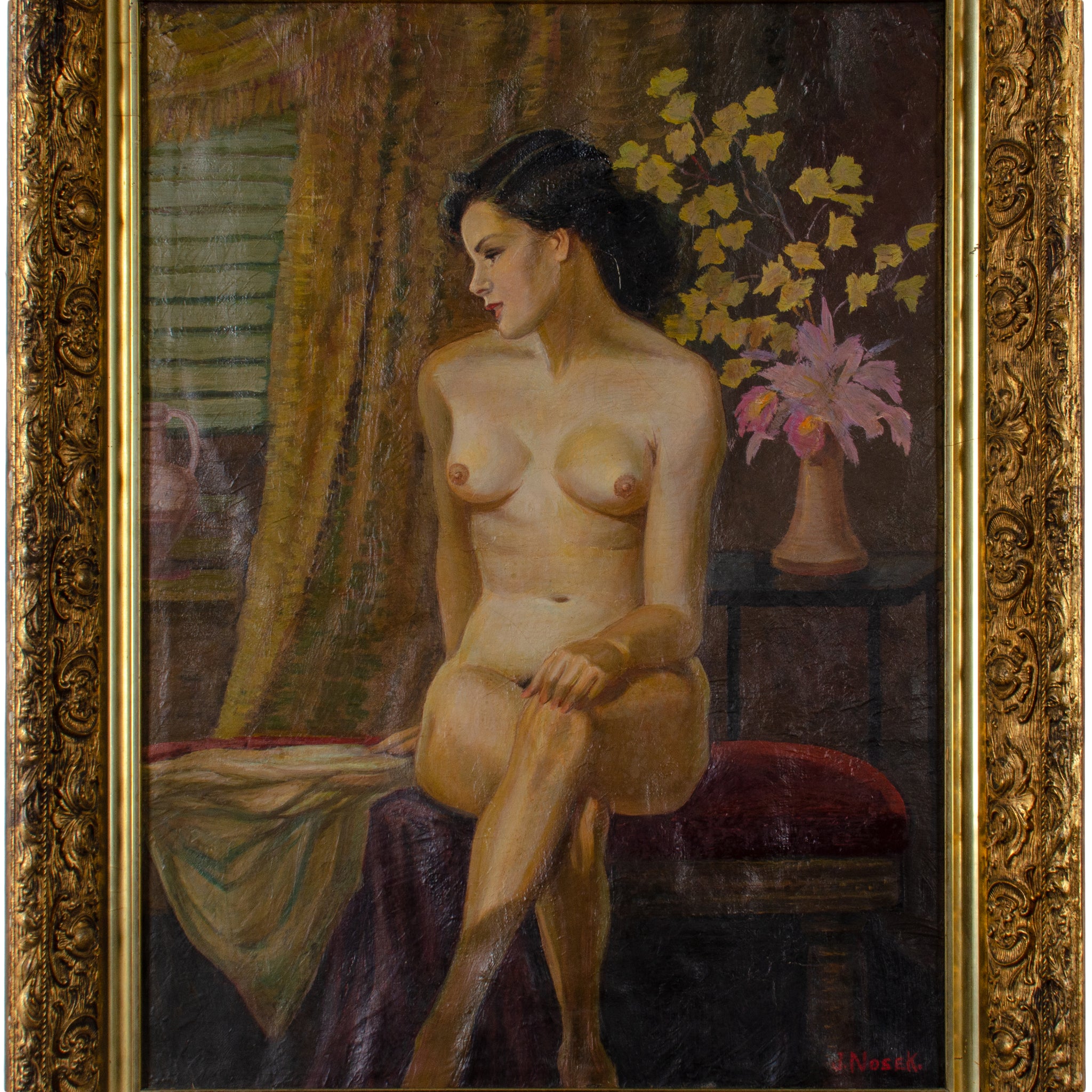 Jan Nosek Nude Painting, c. Mid-20th Century