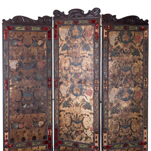 Spanish Leather Screen, 19th Century