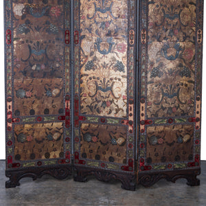 Spanish Leather Screen, 19th Century