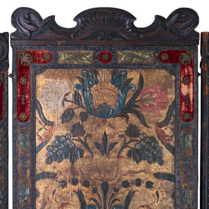 Spanish Leather Screen, 19th Century